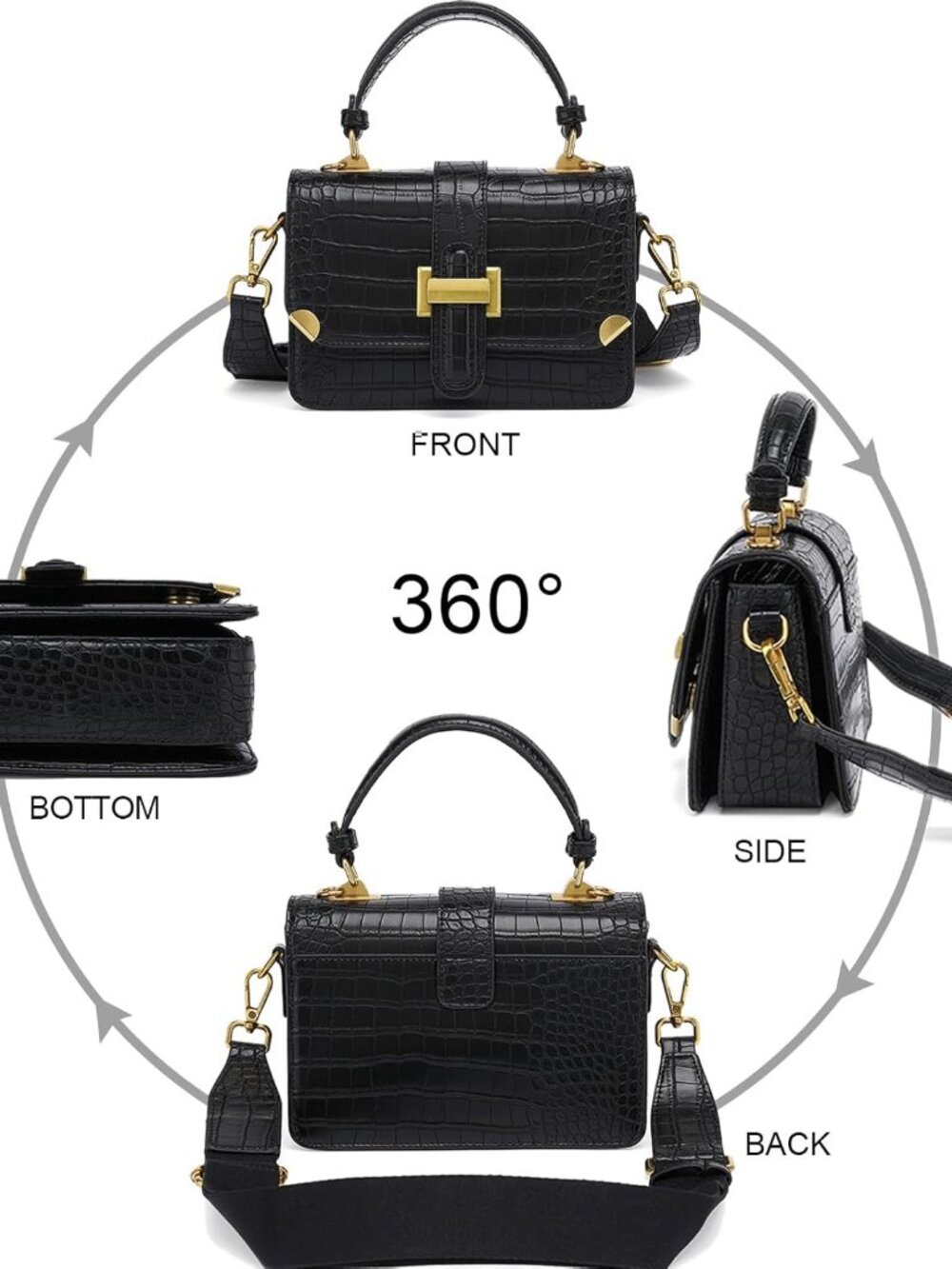 Women's Small Classy Crossbody Purse Top Handle Handbags Leather Satchel Bags fo - Picture 6 of 7